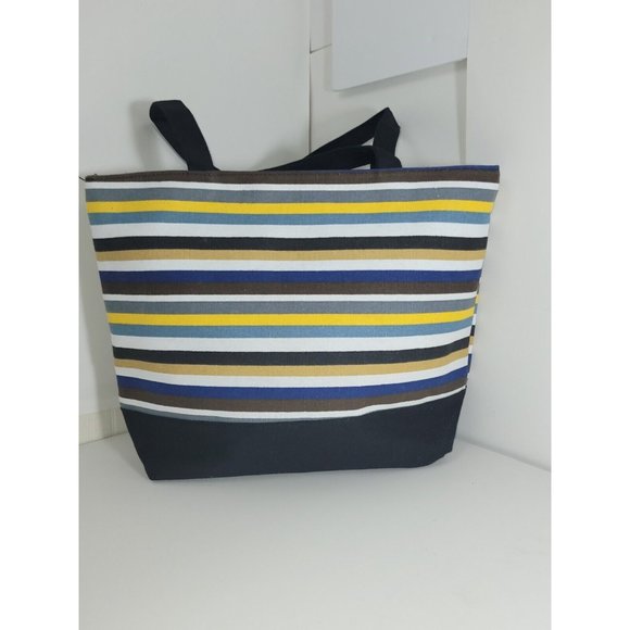 Women's Handbag Shoulder BEACH striped bag multicolor shoppers tote - Picture 5 of 16